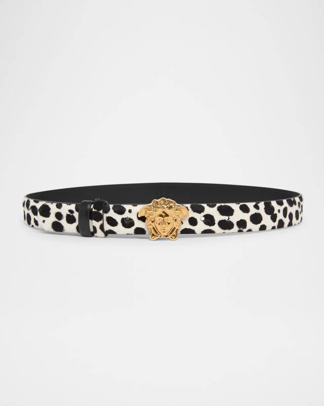 Medusa Buckle Calf Leather Belt